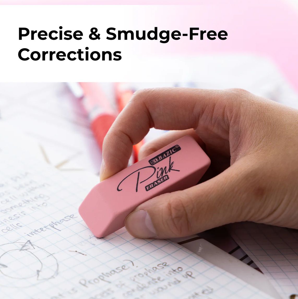 Pink Eraser (4 Pack)