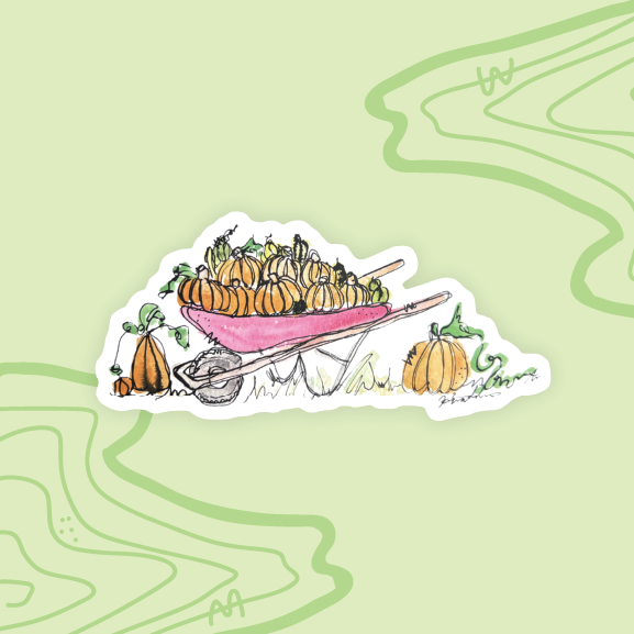 Wheelbarrow of Fall Sticker