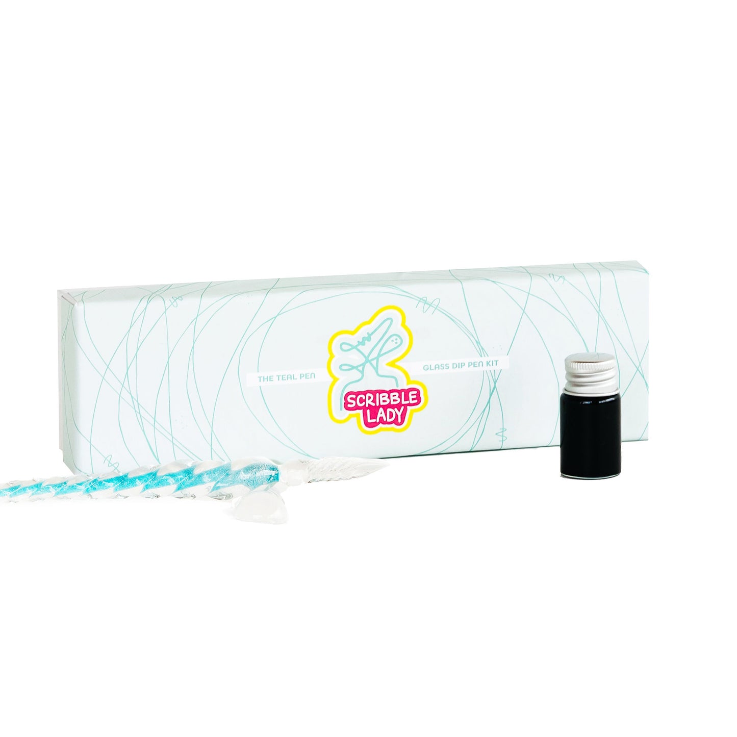 Teal Glass Dip Pen Kit