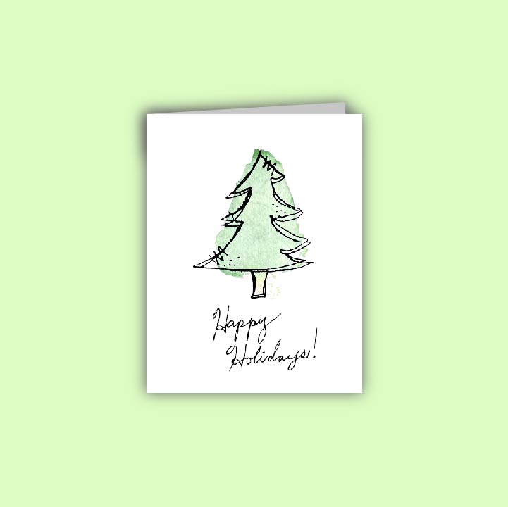 Happy Holidays Tree Card