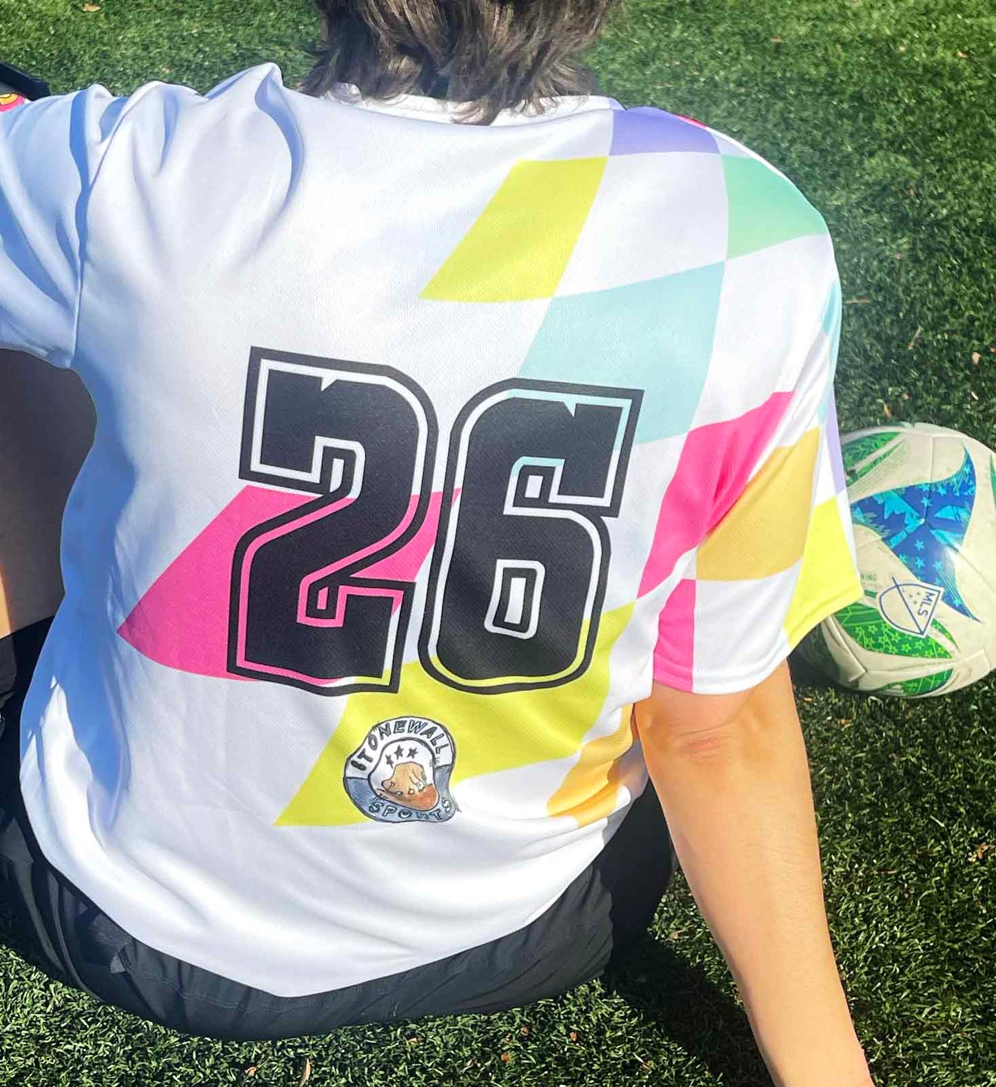 Queer Soccer Recycled unisex sports jersey