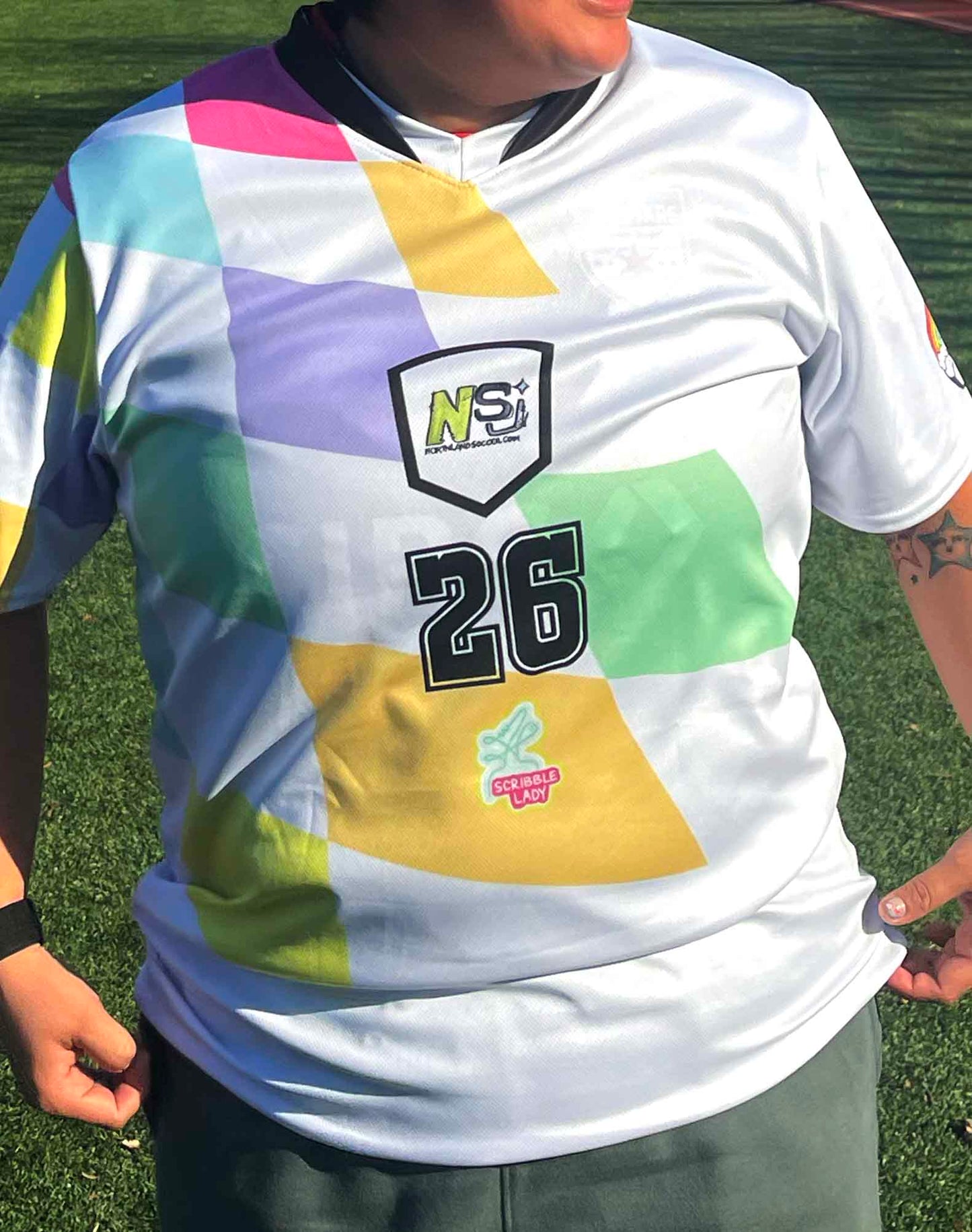 Queer Soccer Recycled unisex sports jersey