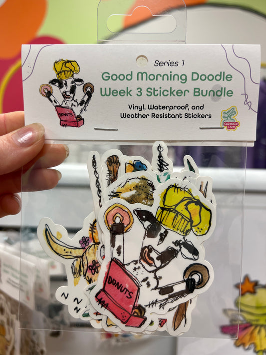 Good Morning Doodle Sticker Bundle Series 1 - Week 3