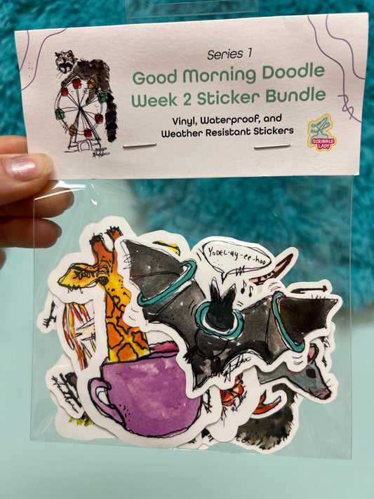Good Morning Doodle Sticker Bundle Series 1 - Week 2