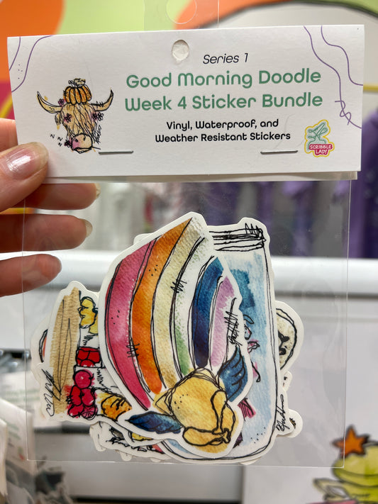 Good Morning Doodle Sticker Bundle Series 1 - Week 4