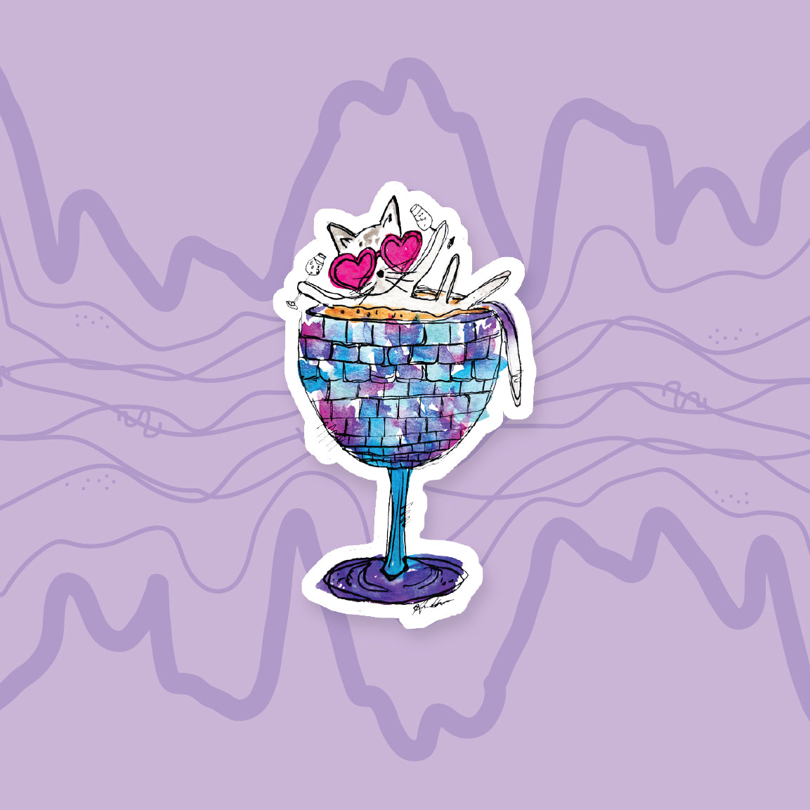 "Disco Kitty" Sticker