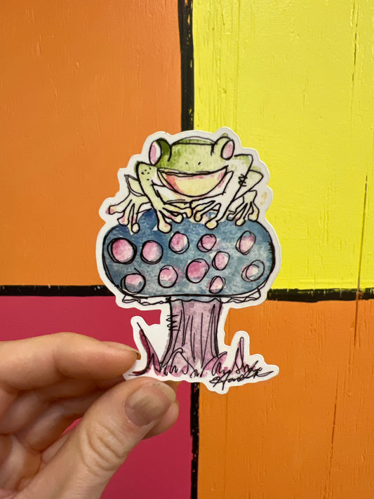 Frog Mushroom Sticker