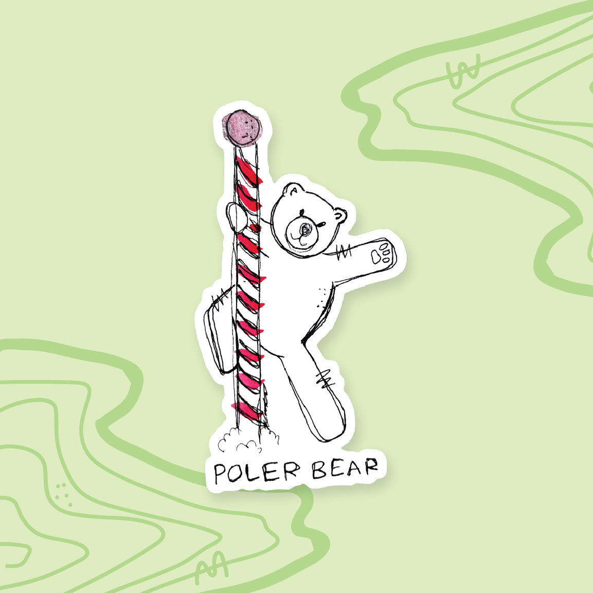 "Pole-r Bear" Sticker