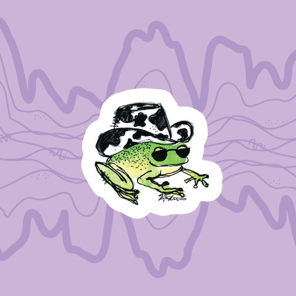 Cowboy Frog Sticker