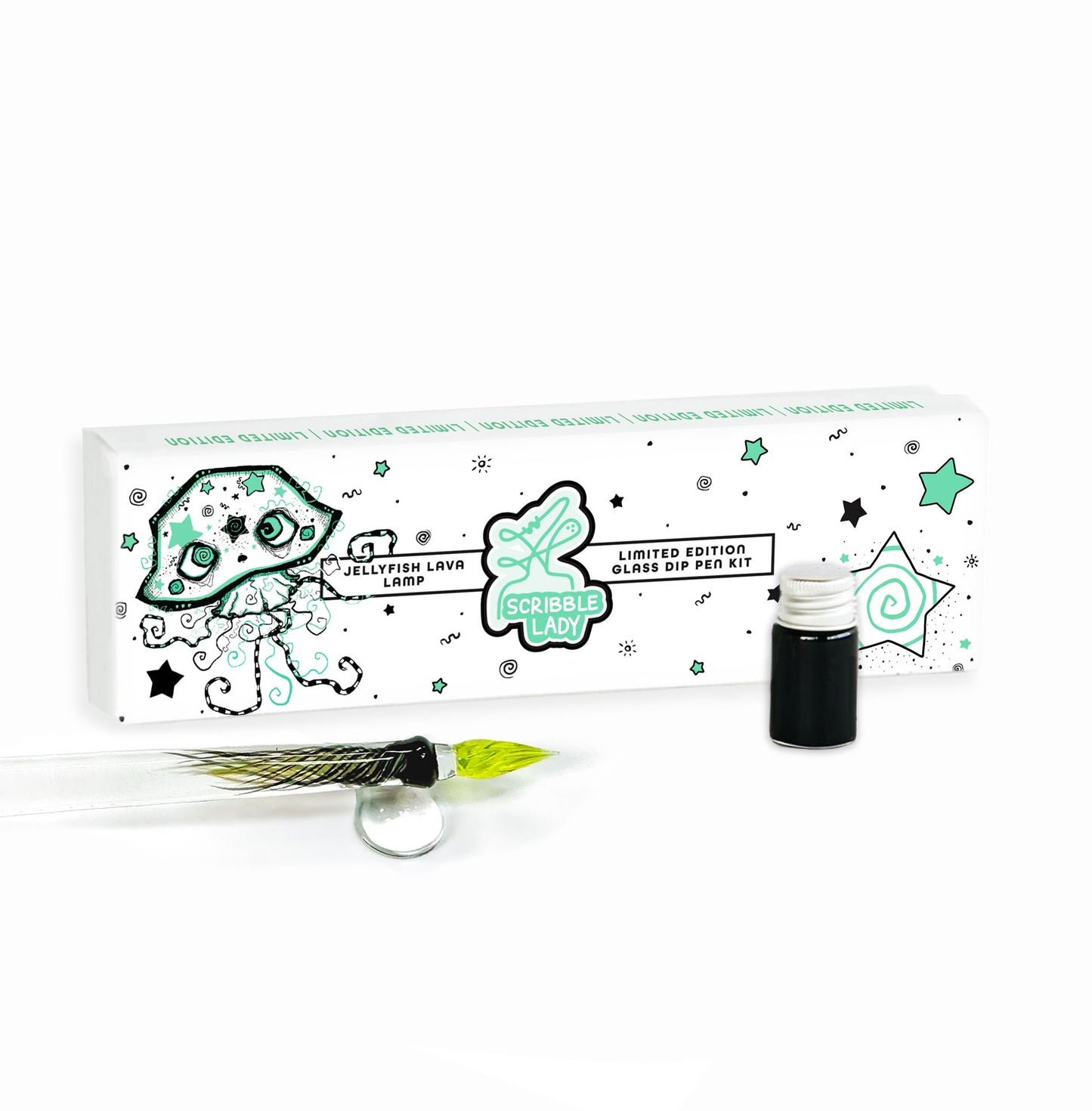 NEW Glow in the Dark Glass Dip Pen Kit with Invisible Ink