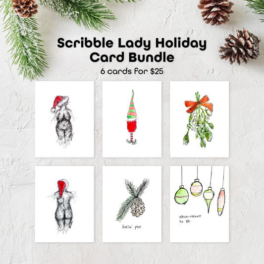 "Scribble Lady Holiday" Card Bundle