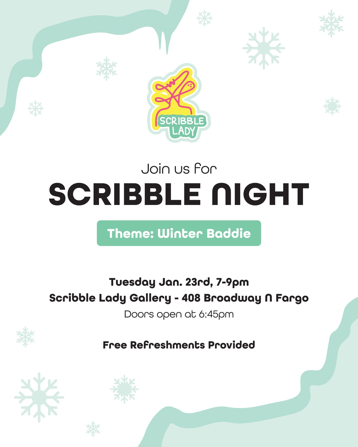January 23rd: Scribble Night: Winter Edition