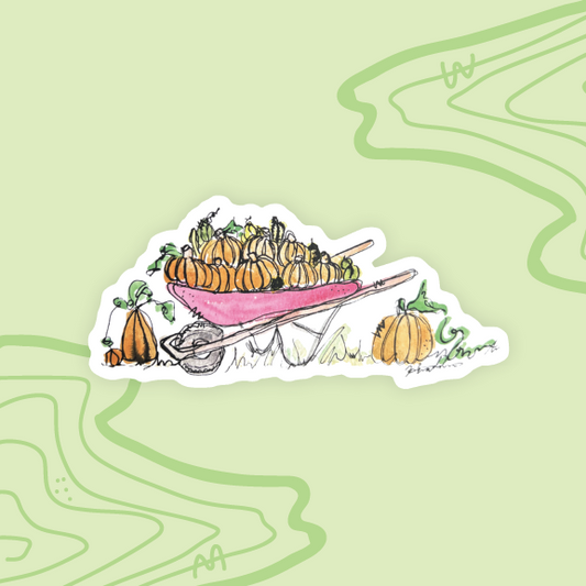 Wheelbarrow of Fall Sticker