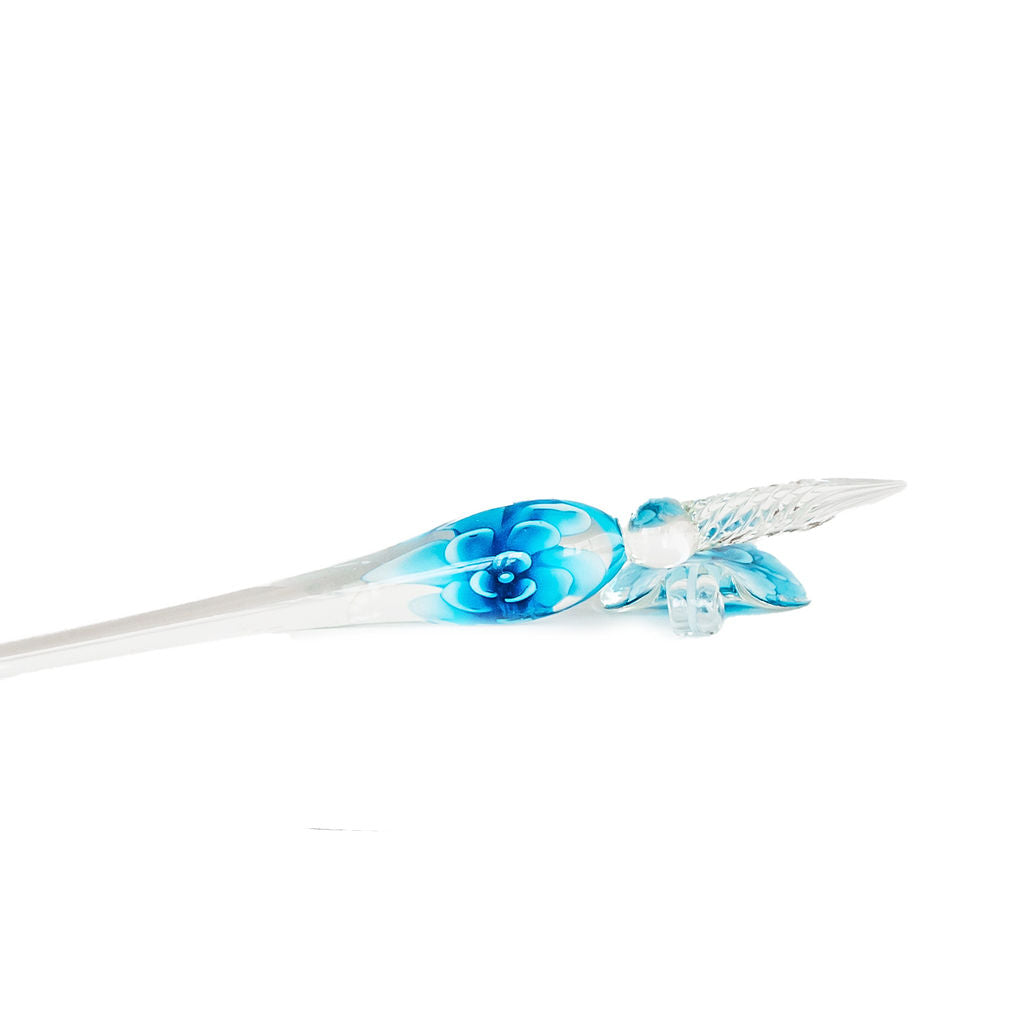Blue Flower Glass Dip Pen Kit