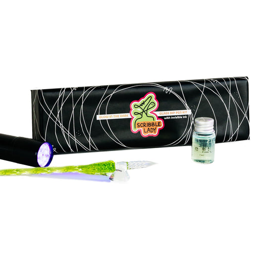 Glow in the Dark Glass Dip Pen Kit with Invisible Ink