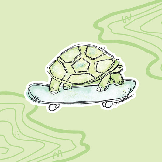 "Skateboard Turtle" Sticker