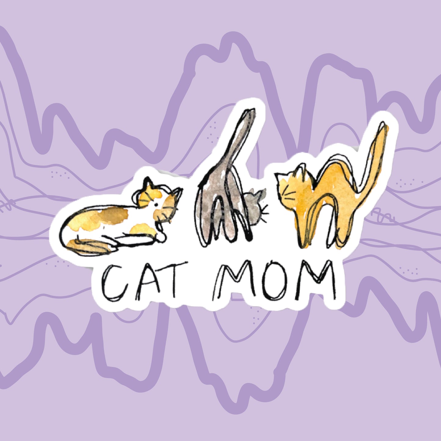 "Cat Mom"-2 Sticker