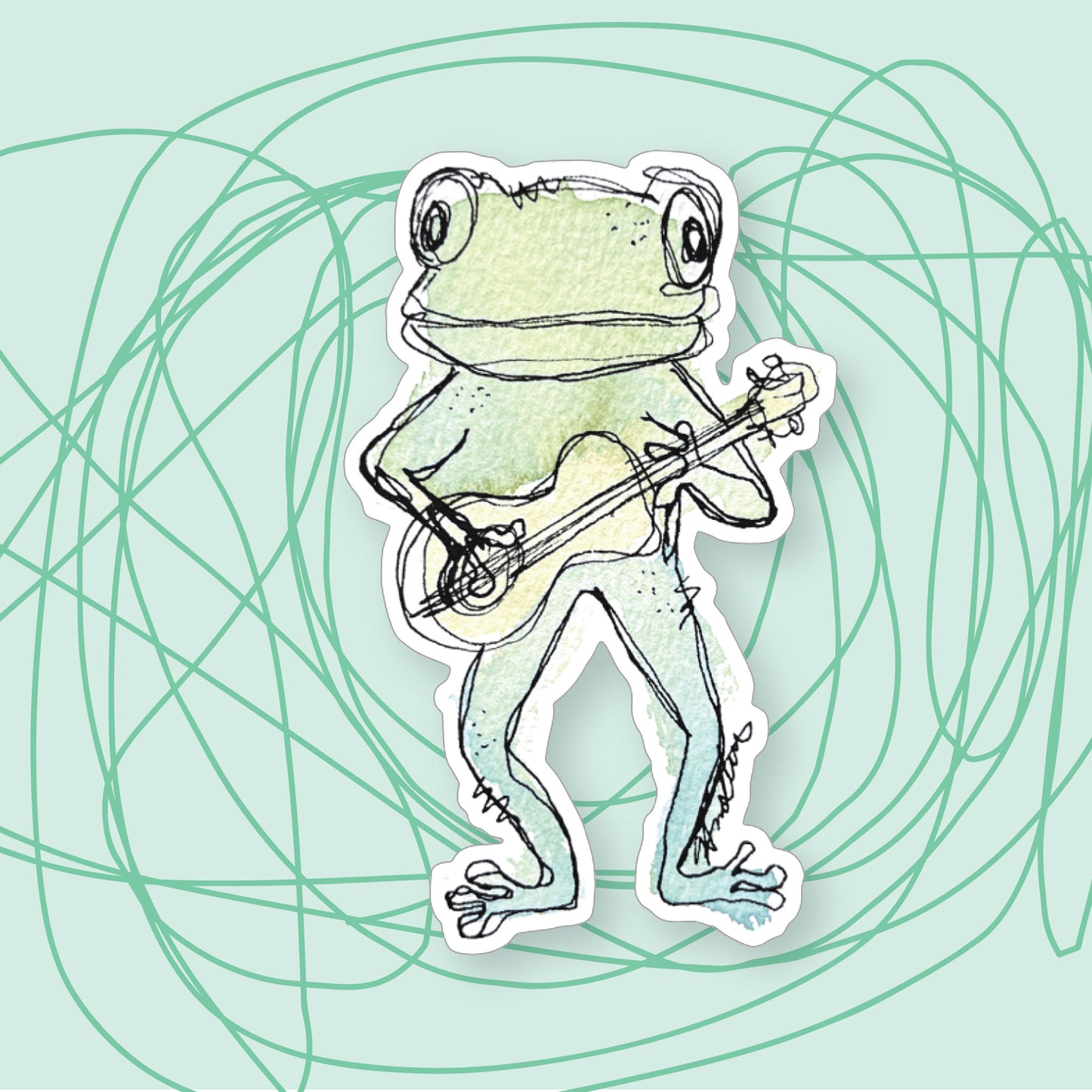 "Guitar Frog" Sticker