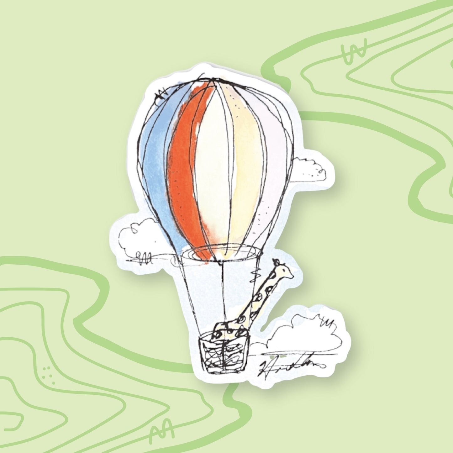 Hot Air Balloon Sticker