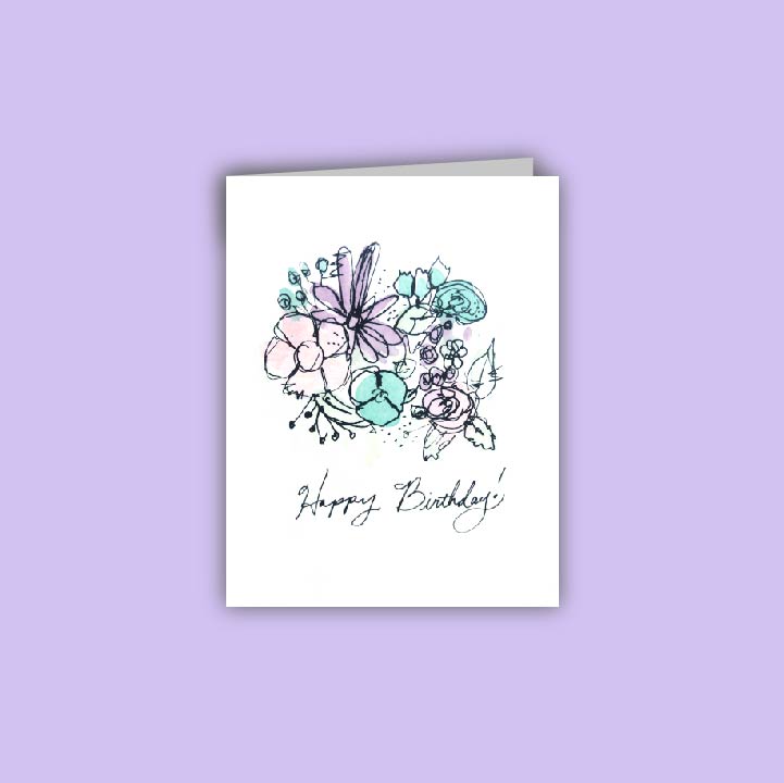 Happy Birthday Florals Card