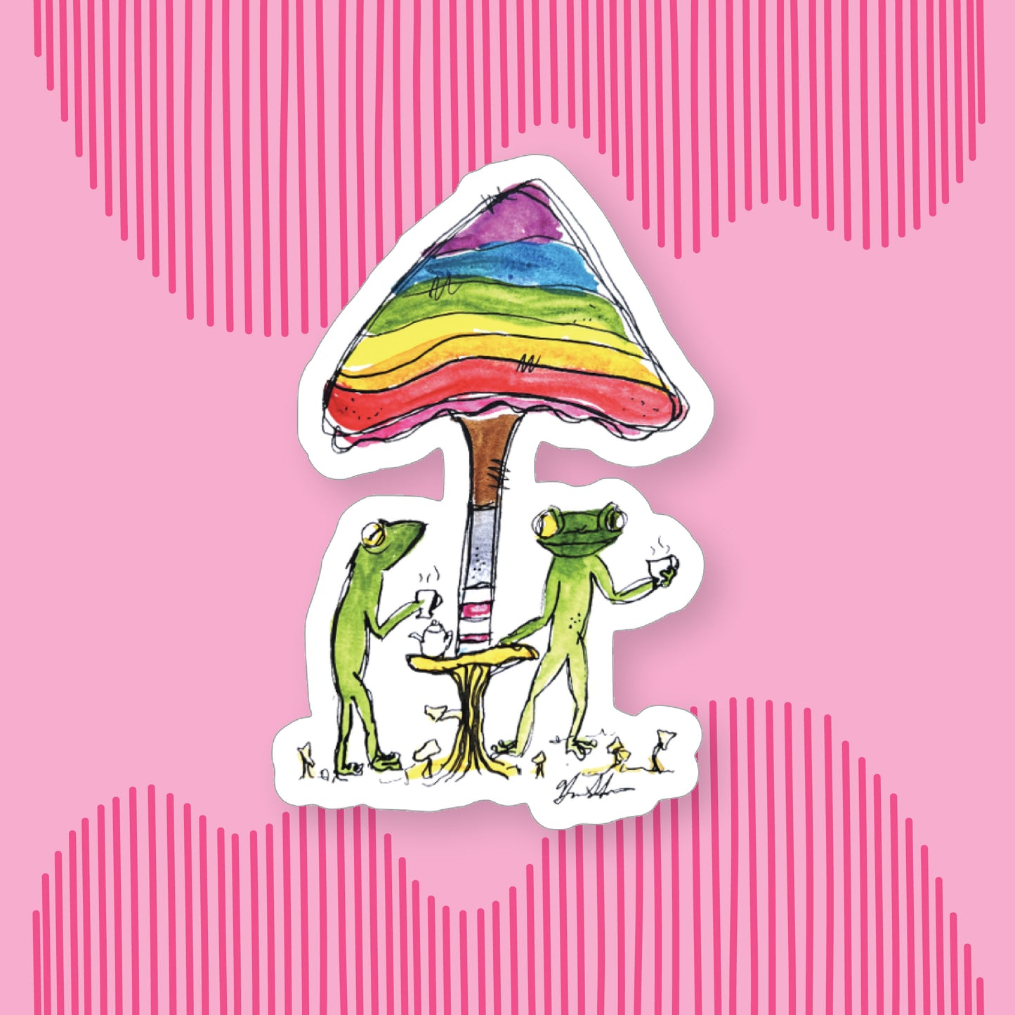 "Taylor & Jordan" Frog Sticker